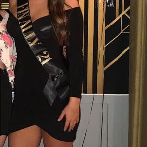 PrettyLittleThing Black Long Sleeve Dress